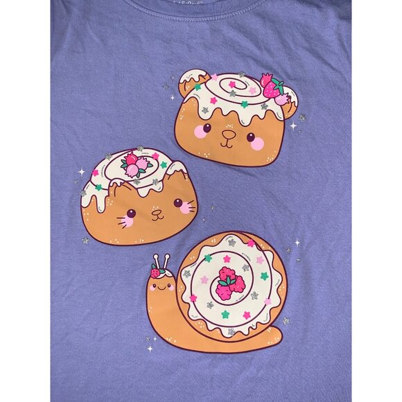 Cat & Jack Kids Girls Pajama Set Long Sleeve Shirt & Heart Print Pants Medium - Picture 5 of 8